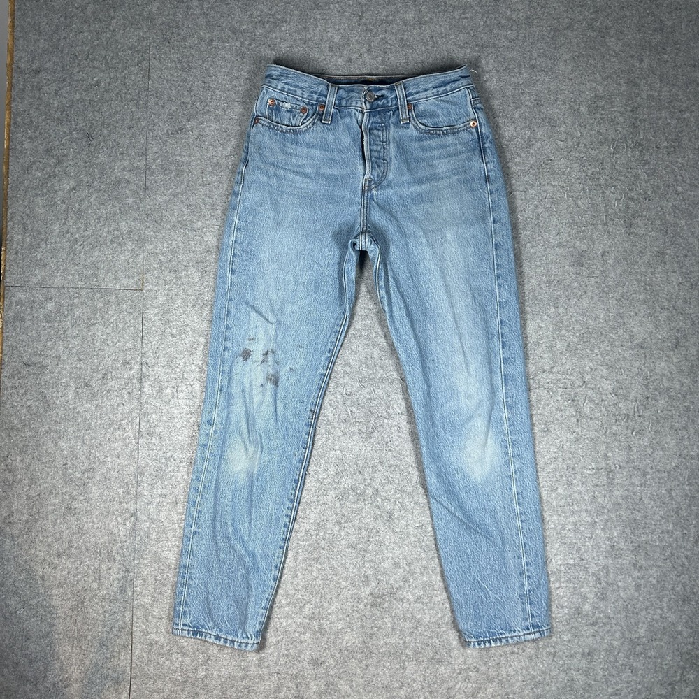 Levi's Wedgie Denim Jeans Womens 26(24x25) Light Blue High Rise Mom Tapered